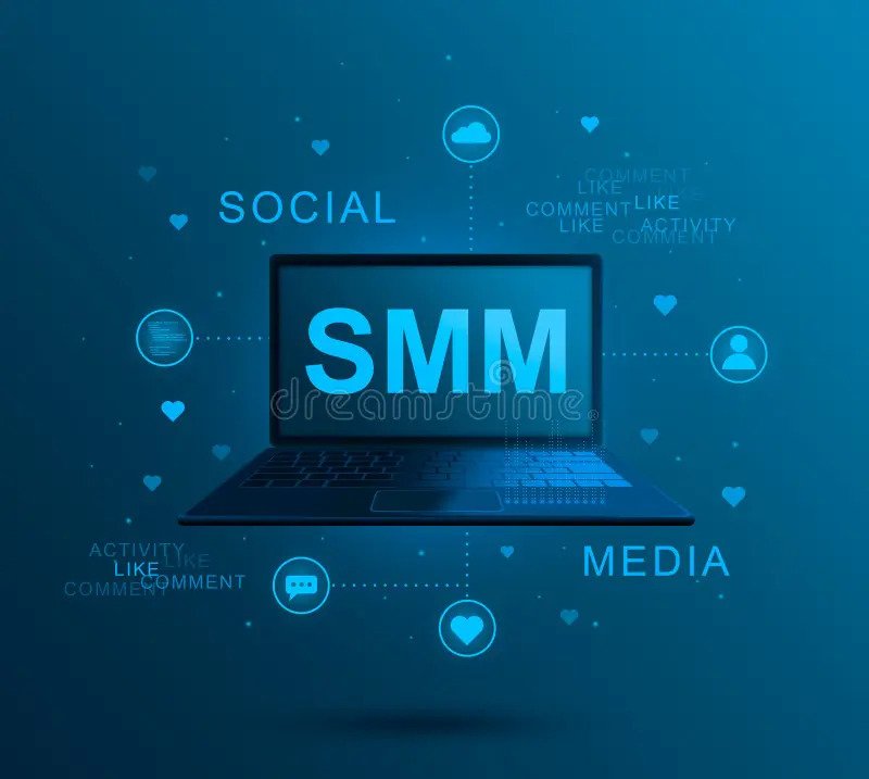 social media marketing optimization networks laptop digital smm d 219873331